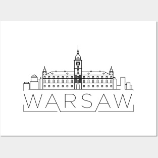 Warsaw Minimal Skyline Posters and Art